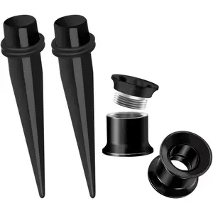 9MM Screw Fit Ear Gauges Taper Plug Tunnel Stretching Body Piercing Jewelry for Women Men