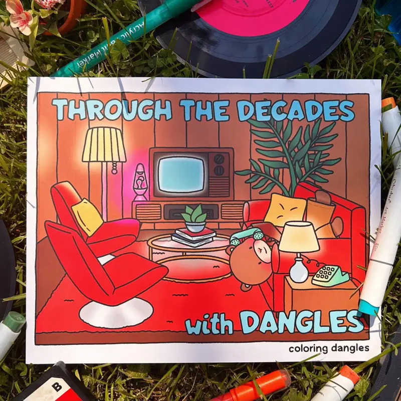Coloring Dangles: Through the Decades with Dangles Coloring Book