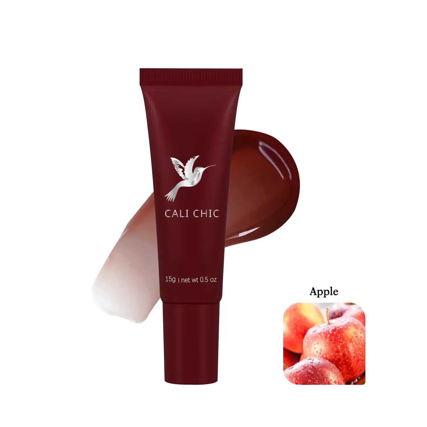 Cali Chic Apple Lip Butter Balm Organic Vegan Moisturizing Shea Glossy Lip Shine Hydration Soothing Waterproof Smooth Finish Nourishing with Jojoba Oil & Vitamin C Lip Gloss Lipstick