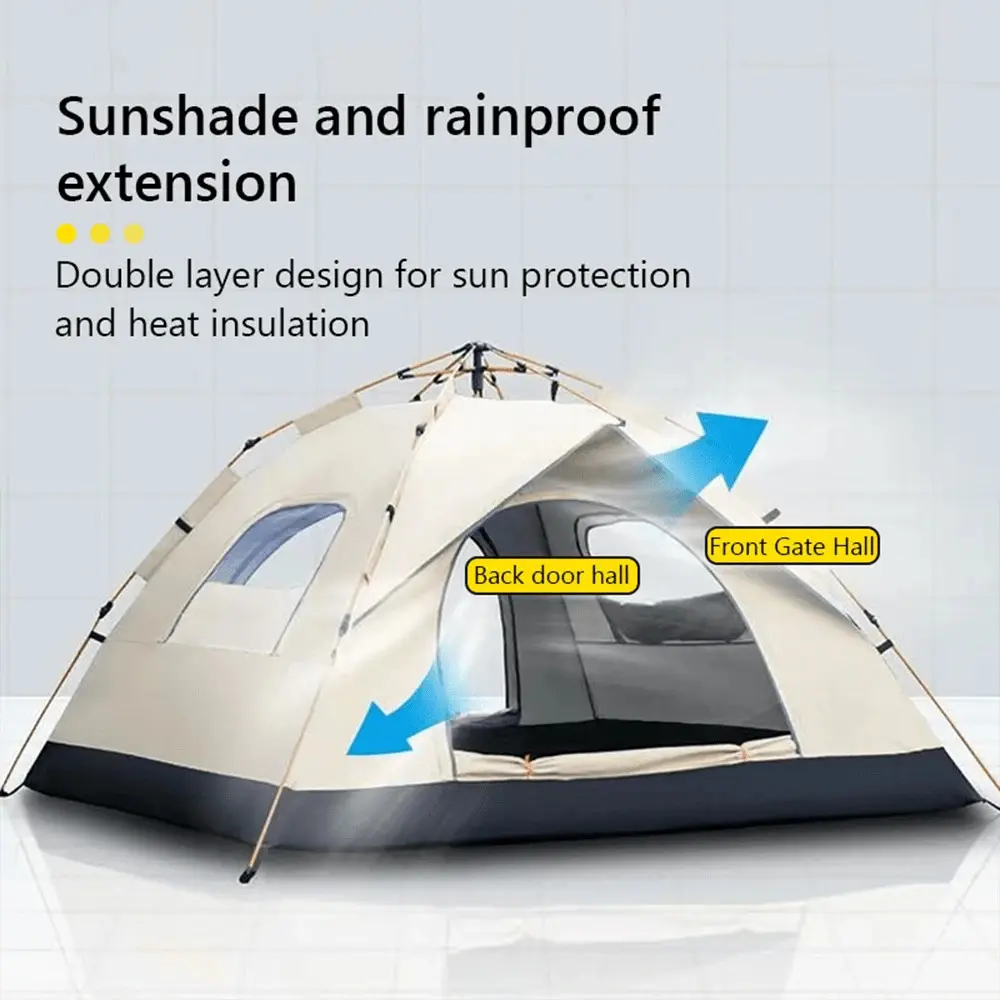 3-4 People Outdoor Camping Automatic Pop Up Tent 4 Season Inflatable Tent Waterproof Hiking Portable Camping Tent