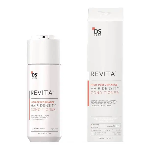 DS Labs Revita Hair Density Conditioner for Fine & Thinning Hair, 205 mL | Powered by turmeric, caffeine & ginseng to nourish the scalp and leave hair feeling stronger and looking fuller.