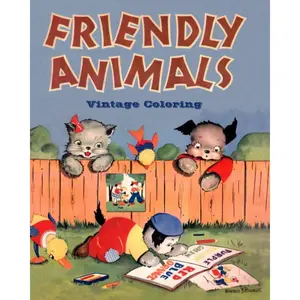 Friendly Animals Vintage Coloring: A Paint and Coloring Book (Vintage Coloring Books) Paperback – Large Print, July 28, 2017