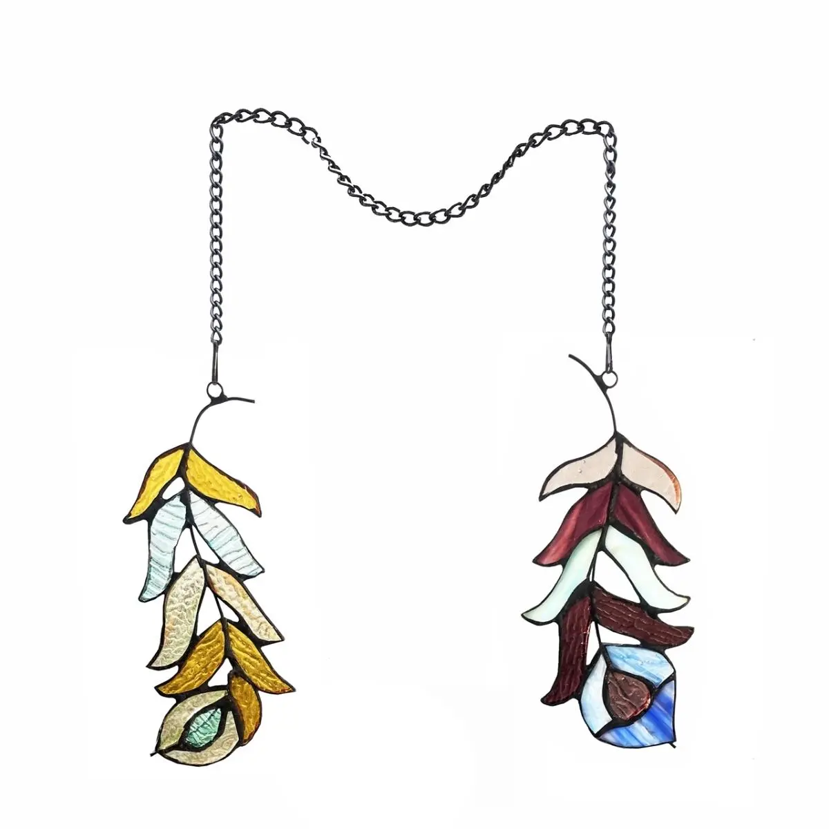 Chloe Lighting CH1P605PC07-FT2 7 in. Feather Tiffany-style Stained Glass Window Panels