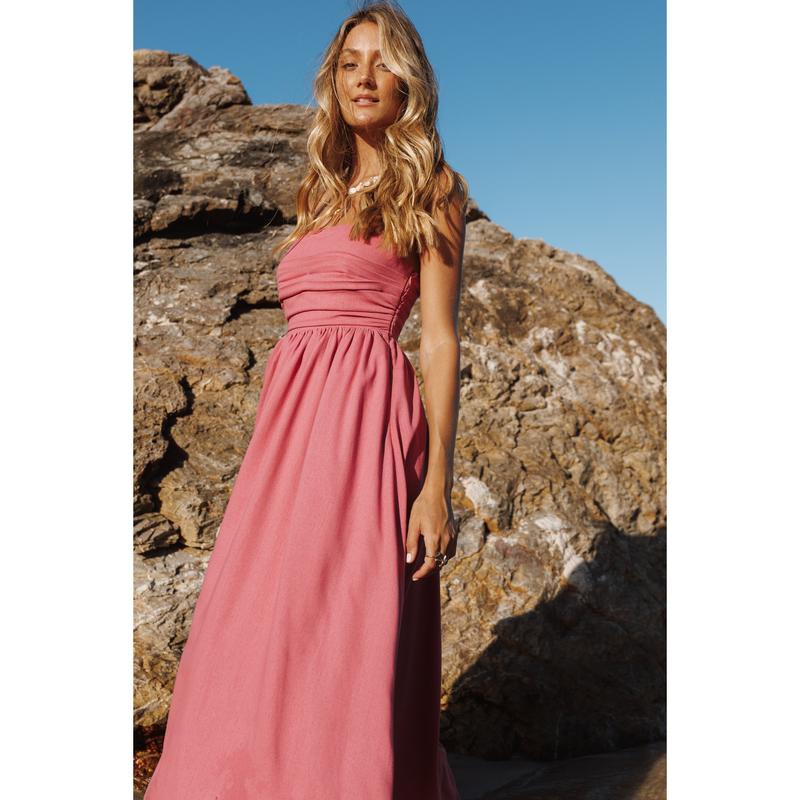 Kayt Strapless Dress - Petal Pink