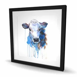 Begin Home Decor C1FM2424I9NWLI 24 x 24 in. Watercolor Jersey Cow Framed Print Wall Art - Farmhouse Decor Art