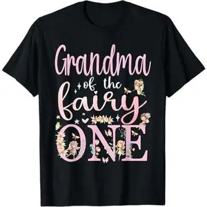 Grandma of the Fairy One Gigi 1st Birthday Party Family T-Shirt
