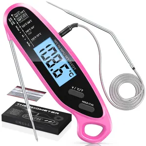 COMSOON Instant Read Meat Thermometer Digital for Cooking & Grilling with Dual Probe, Big Backlit & Calibration, Food Thermometer for Grill, Smoker, BBQ, Oven, Oil Fry, Outdoor Kitchen Appliances