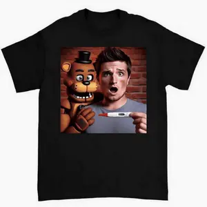 Josh Hutcherson Freddy Fazbear Meme T-Shirt Featuring Bold Retro Typography in Streetwear Style Soft Cotton Unisex Fit Modern Unisex Cotton Tee
