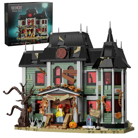 BuildingBoat Pennywise Horror House Building Set, Adult Gothic Haunted House Architecture Model Kit, Collectible Display Decor, Halloween Gift for Horror Movie Fans, Collectibles