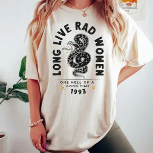 Long Live Rad Women Shirt, Boho Snake Shirt, Feminist Girl Power Shirt, Vintage Inspired Shirt, Boho Shirts For Women Western, gifts