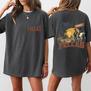 Comfort Colors Ellas Fellas Club Shirt, Western Cowboy Graphic Tee, Rodeo Concert Graphic Shirt, Country Music Fan Gift, Cowboy Comfort Colors Shirt, Music Tee, Gift for Her, Womenswear