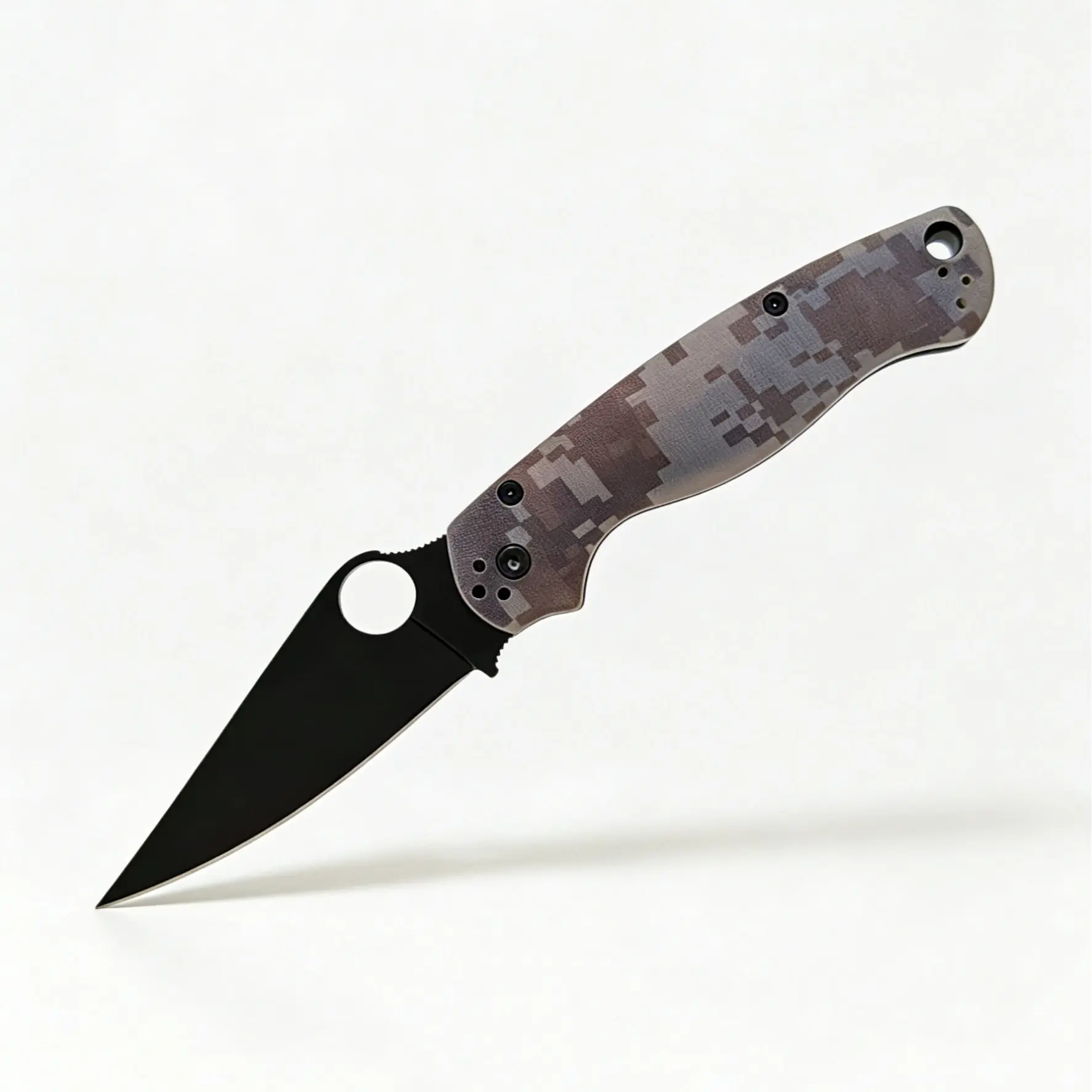 Camouflage Blue Handle Black Blade