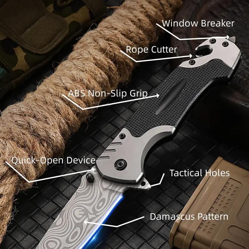 Tactical Folding Knife-One-Hand Open, Heavy-Duty Utility Tool, Outdoor Survival EDC Knife, High Hardnest Blade, The Best Gift