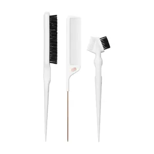 QVC T3 3-Piece Hair Brush and Comb Detail Set for Haircare and Styling