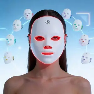 2026 Upgrade 7-Color LED Facial Light Mask - Single Item, Rechargeable USB-Powered, 400mAh Lithium Battery, Fragrance-Free White, Skin Repair, Ideal for Skin Care & Beauty Regimens, TikTokMadeMeBuyIt