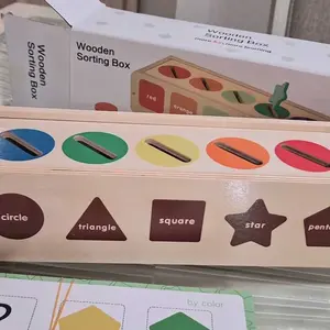 25 Counts Colorful Shape Blocks Set with 12 Educational Cards for Color Recognition, Early Learning Fine Motor Skills Shape Sorter Toy, Logic Matching Game #GLOBAL PICKS