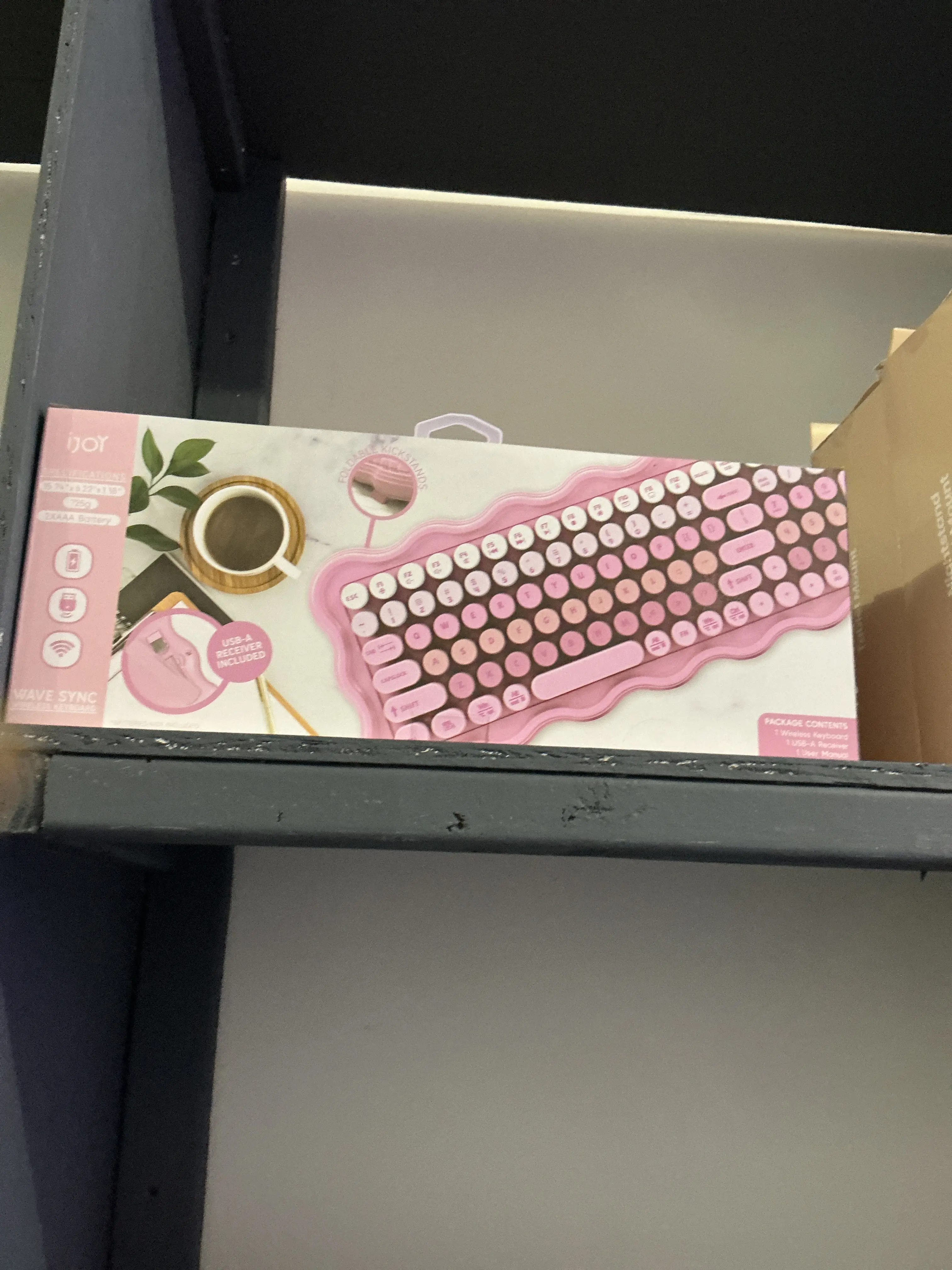 Wireless Keyboard with USB-A Receiver - Pink Design, 1 Unit, Ideal for Home Office Use