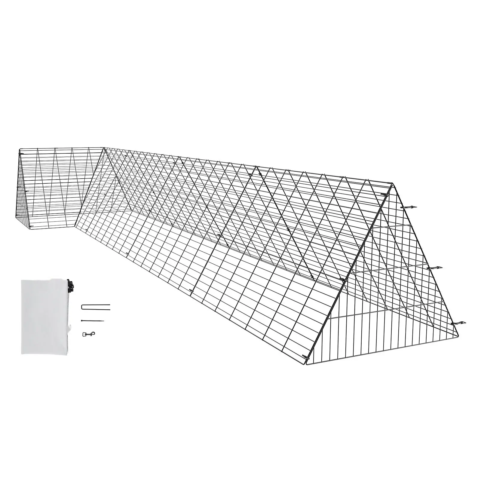 Portable Outdoor Chicken Tunnel System 157.5 X 39.4 X 24.2 Inches, Yard Run For Coop, Includes Corner Frames, Suitable For Chickens, Ducks, Rabbits, Geese, Easy Assembly, Weatherproof Mesh Pen For Poultry