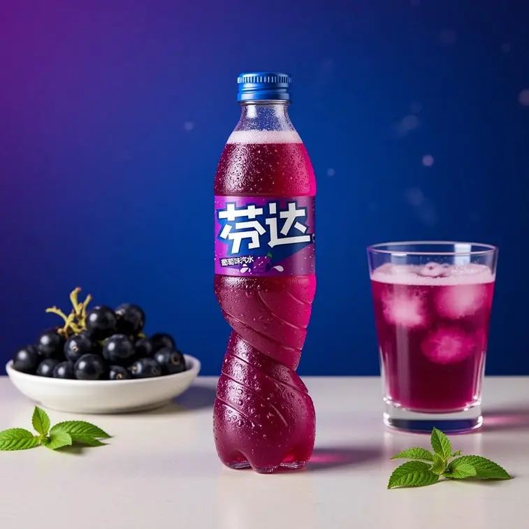 Fanta Twist Ripe Grape Citrus Bubble Beverage - Taiwan-Made Ambient-Temperature Carbonated Effervescent Drink, Caffeine