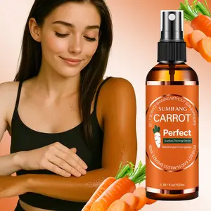 SUMIFANG Carrot Sun-Free Tanning Essence 100ml Sunless Tanning Lotion Tan Booster Bronzing Drops | Carrot extract for a natural bronzed complexion without sun exposure | Refreshing and non-sticky, suitable for both face and body.