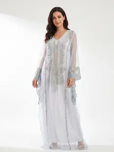 Reem Hashimi ( Free Size ) - Embroidery Women's Hashimi, Traditional Dress, Glamorous, Abaya, Perfect for Eid, Ramadan, Gifts for Her