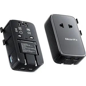 25W Mini Travel Adapter, Universal Power Adapter with 2 USB-C 1 USB-A, International Plug Adapter, Travel Essentials for US to EU UK AUS (Type-C/G/A/I), 1-Pack