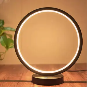 Round LED Desk Lamp, Dimmable LED Desk Lamp, USB Rechargeable Bedside Lamp, Student Dormitory Reading Lamp, LED Desktop Decorative Lamp