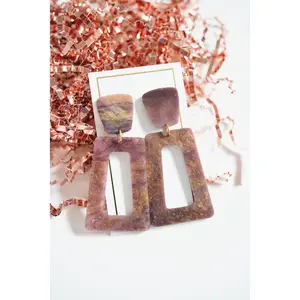 Kennedy Statement Earrings - Purple Galaxy