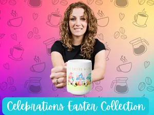 Celebrations: Easter Collection, Happy Easter Celebration Large Ceramic Mug Gift