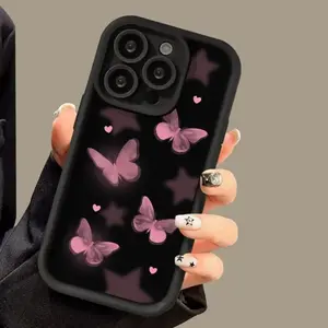 Soft Pink Butterfly Heart IPhone Case - Dark Coquette Baddie Shockproof Cover for All iPhones  Fits all iPhone models from X/XS 11/12/13/14/15/1617 Pro Max iPhone  case