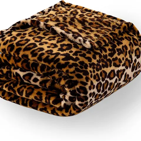 Luxury Leopard Print Blanket Fleece Throw Blanket for Bed Sofa Travel and Camping, Super Soft Cozy Fluffy Plush Blanket, Cheetah Print Blanket for All Seasons Perfect Gift