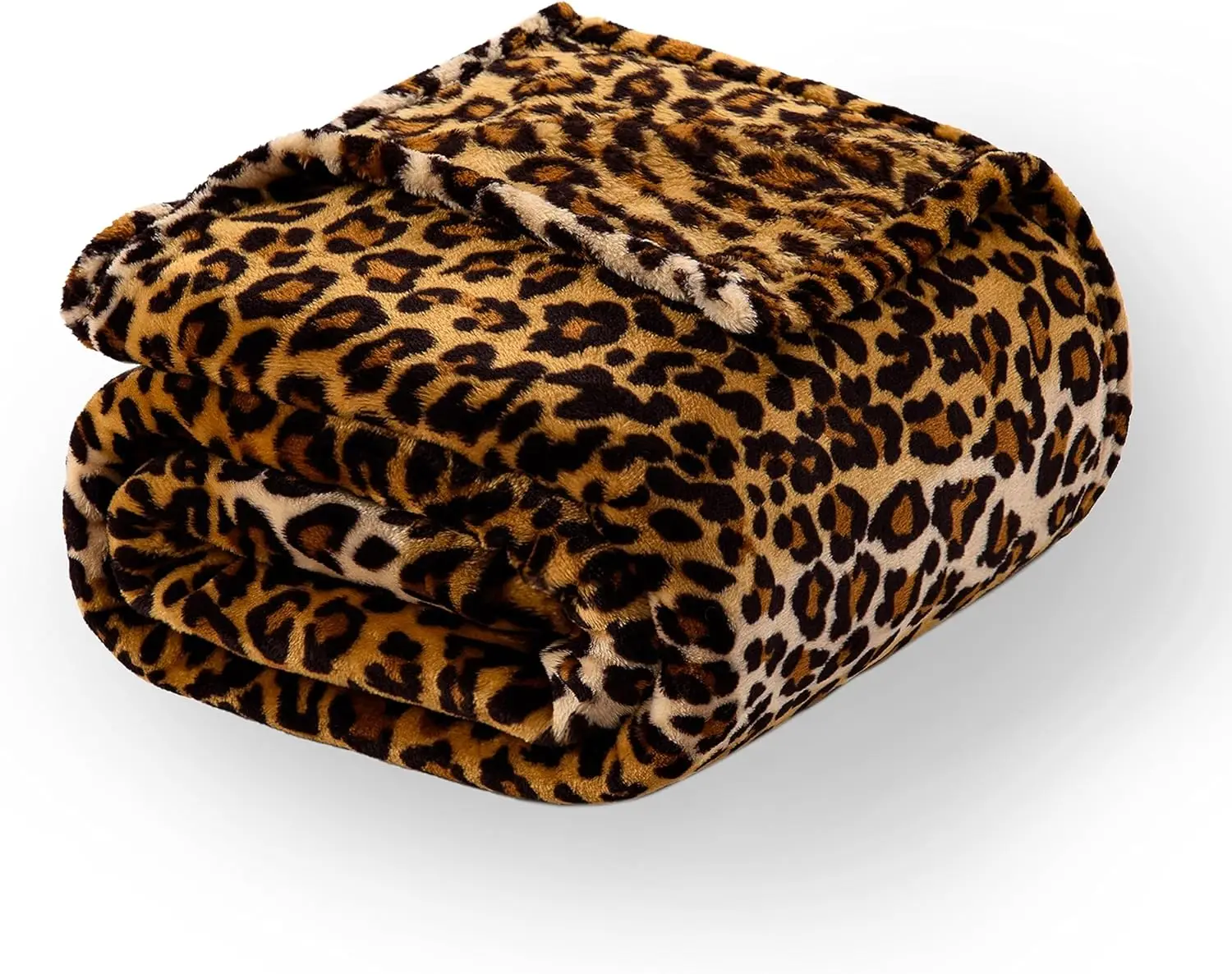 Luxury Leopard Print Blanket Fleece Throw Blanket for Bed Sofa Travel and Camping, Super Soft Cozy Fluffy Plush Blanket, Cheetah Print Blanket for All