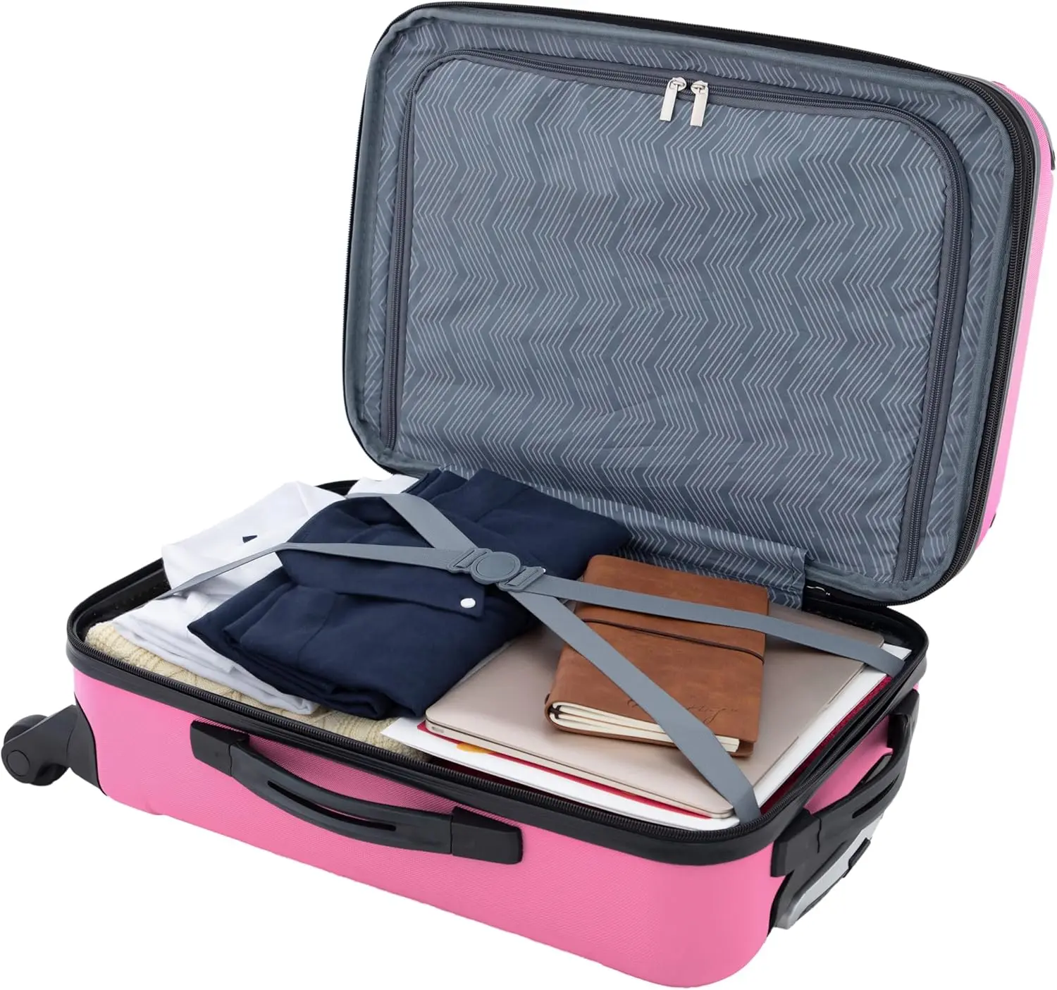 Travelers Club Chicago Hardside Expandable Spinner Luggage Hot Pink 20" Carry-On Model HS-20720-EX-690N with Wheels and Handle
