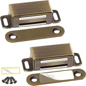 Kitchen Cabinet  Closure  2 Pack Cabinet  Catch Cupboard Door  Heavy Duty 15 lbs Metal RV Drawer Latch Closet Closing Stainless Steel Shutter Hardware Closer-Bronze
