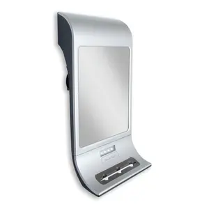 Fogless Lighted Shower Mirror with Suction Mount, 4 LED Lights, Break-Resistant, Silver & White – 11.25" x 6" x 3.25 shower equipment