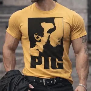 [SALE UP TO 40% ] PIG Graphic Tee - High Contrast Portrait Shirt - Edgy Urban Streetwear - Heavyweight Cotton Unisex T-Shirt