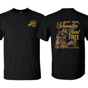 Keep Your Shootin Hand Free Side Action Tee, Patriotic Military Graphic Tee, Perfect Gift for Veterans and Soldiers, Unisex Cotton Short Sleeve Shirt for Daily Wear, Outdoor Activities & Casual Street Style