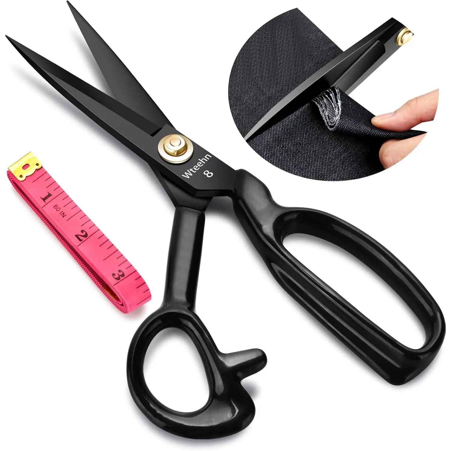 8-in Professional Fabric Scissors with Chamfering Process - Heavy-Duty Sharp Sewing Shears, Fabric Cutting Tool for Tailoring, DIY Projects, Quilting - Ideal for Dressmakers, Artists, Home Office