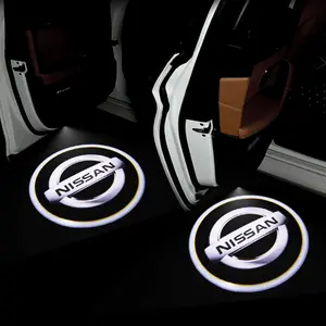 1/2/4Pcs Car Door Welcome Courtesy Shadow Projector Lamp LED HD Logo Light Cars Accessories For Nissan Qashqai Juke X-Trail Patrol Note Juke Leaf Altima Almera Maxima Micra Murano Rogue Pulsar Sentra Teana Tiida March Navara Nismo Sylphy Led Car Lights
