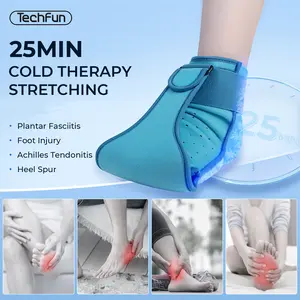 TechFun Night Splint for Plantar Fasciitis - 25MIN Cold Therapy Stretching to Relieve Morning Heel Pain While You Sleep Ankle Compression Cuff Ankle Protective Compression