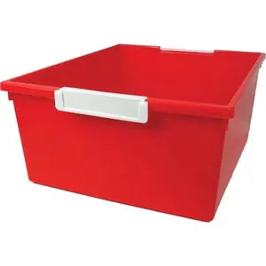 12 QT TATTLE TRAY W/LABEL HOLDER: RED