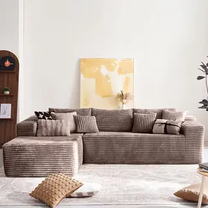 107" Cloud Boneless Sectional Couch l-shape sofa couch modern Modular Corduroy Upholstered Sleeper Sofa with Deep Seat Chaise, No Assembly Required for Living Room Bedroom
