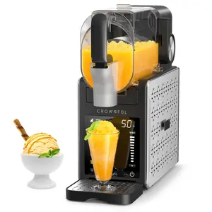 CROWNFUL Slushie Machine for Home 101oz Frozen Drink Maker with No Ice Needed 6 Programs for Soft Serve Frozen Margaritas and Frappes Auto Clean and Freshness Maintenance Up to 12hrs