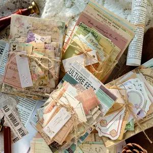 Memory Post Office Series DIY Scrapbook Material Pack, 1 Bag of 100 Random Color Decorative Stickers, Handmade Journal Decoration