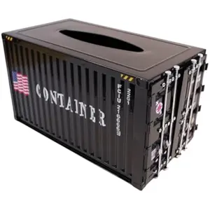 Shipping Container Tissue Box Cover – Sturdy All-Metal Construction, Fits XL US Tissue Boxes – Industrial Decor for Homes, Offices, Restaurants & Man Caves