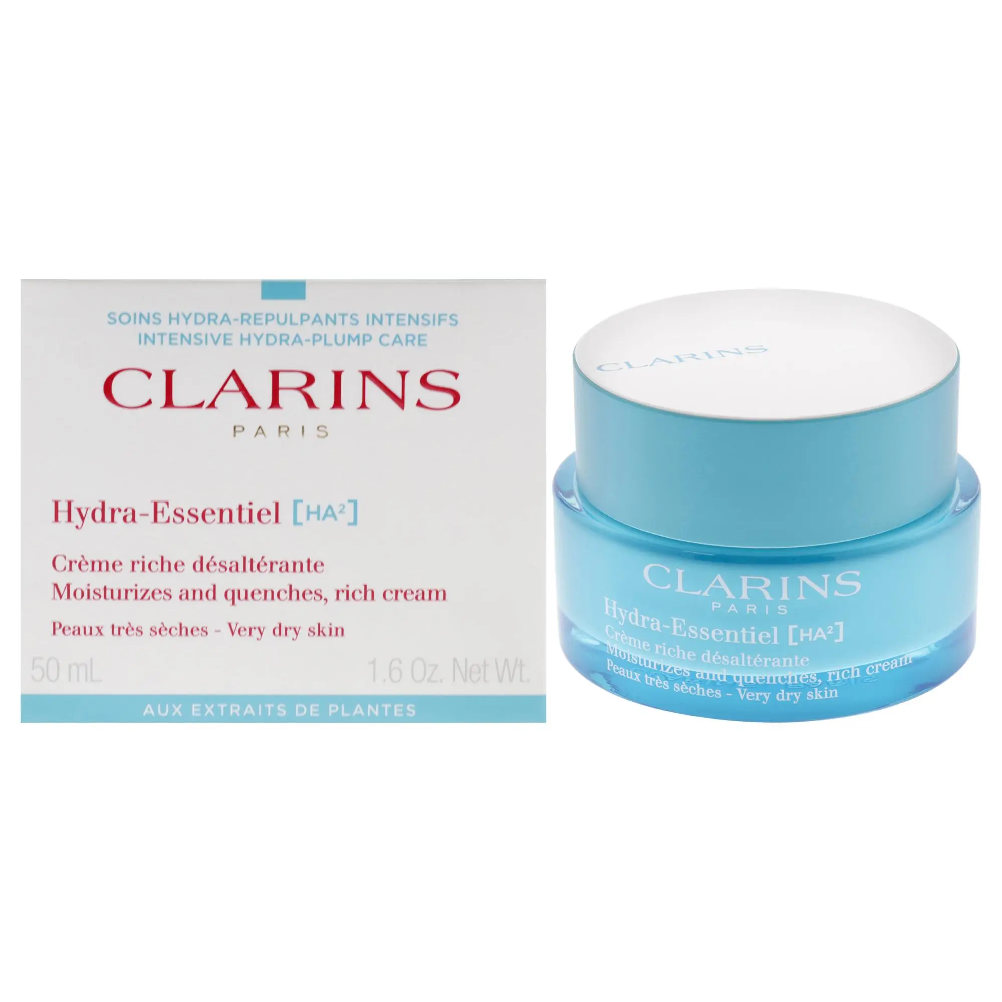 Clarins Hydra-Essentiel Rich Cream for Women - Nourishing Daily Moisturizer with Rich Texture, 1.6 fl oz