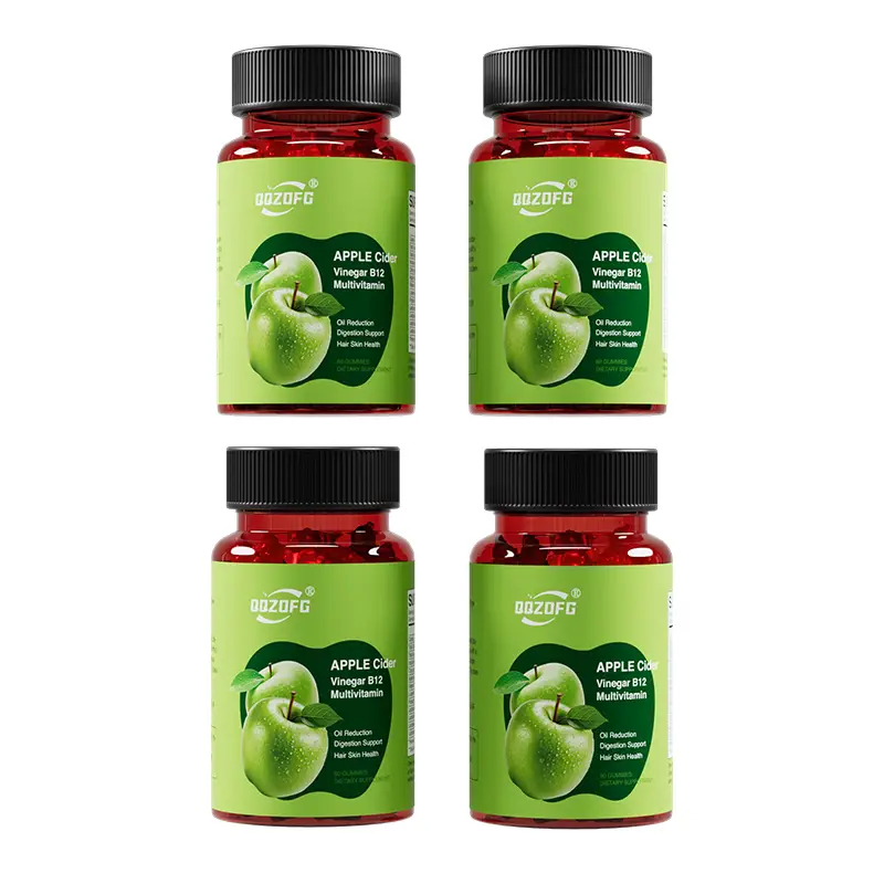 Apple Cider Vinegar Gummies Vitamins Count -Vitamin B12, Gelatin-Free, Gluten-Free, Vegan & Non-GMO,ACV Supplement | Apple Flavor Optimum Edible Dieta