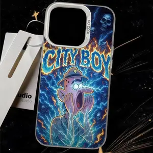CITY BOY phone case pattern TPU laser technology anti drop phone case suitable for iPhone 17 16 15 14 13 12 11 Samsung Galaxy S25 S24 S23 S22