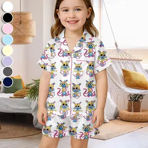 Yatta Dandy’s World Satin Pajamas For Kids, Cute Gaming Sleepwear for Kids and Adult, R0bl0x Dandys World Fan Gift, Gamer Birthday Gift