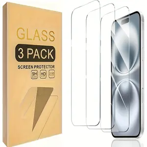 Set of 3 Screen Protectors for Iphone 17/17 Pro/17 Pro Max/17 Air, Made of Tempered Glass, High Definition, Scratch Resistant, Compatible with Cases, No Bubbles